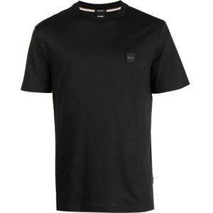 Hugo Boss, Tops, Heren, Zwart, XL, Katoen, Logo-patch Katoenen T-shirt