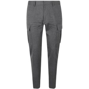 Dsquared2, Broeken, Heren, Grijs, L, Grijze Flanel Cigarette Fit Broek