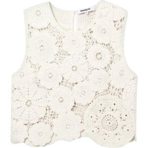 Desigual, Mouwloze Top Wit, Dames, Maat:L