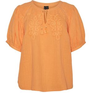 Vero Moda, Blouses & Shirts, Dames, Oranje, 6Xl, Blouse met 2/4 mouwen in Tangerine