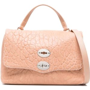 Zanellato, Krokodileffect Roze Leren Tas Roze, Dames, Maat:ONE Size