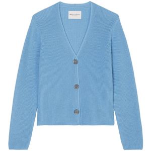 Marc O'Polo, V-hals cardigan relaxed Blauw, Dames, Maat:2XL