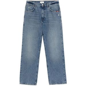 Amish, Jeans, Heren, Blauw, W31, Denim, Vintage Denim Straight Fit Jeans