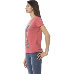 Trussardi, Tops, Dames, Roze, M, Katoen, Chique Fuchsia Korte Mouw Mode Tee