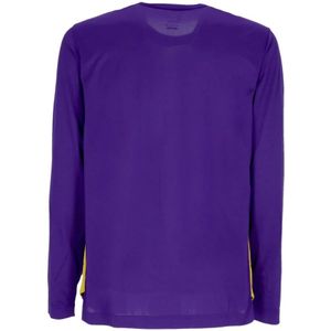 Nike, Tops, Heren, Paars, M, Polyester, Lakers Lange Mouw T-shirt Paars/Geel