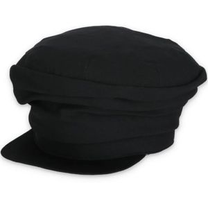Yohji Yamamoto, Zwarte wollen hoed met klep voor vrouwen Zwart, Dames, Maat:S
