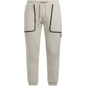 Bikkembergs, Broeken, Heren, Beige, S, Katoen, Elastische katoenen joggingbroek