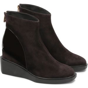 Kazar, Schoenen, Dames, Bruin, 37 EU, Suède, Donkerbruine Suède Platform Booties