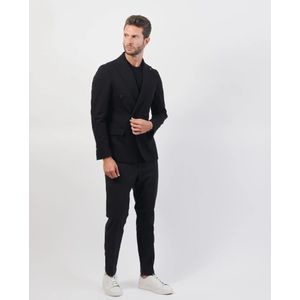 Mulish, Jassen, Heren, Zwart, XL, Slim Fit Dubbelbreasted Viscose Jas