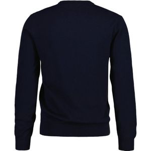 Gant, Sweatshirts & Hoodies, Dames, Blauw, M, Katoen, Avondblauwe Gebreide Trui - Dames Casual Stijl