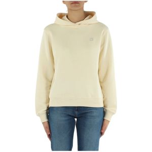 Calvin Klein Jeans, Sweatshirts & Hoodies, Dames, Geel, S, Katoen, Hoodie met Logo Patch