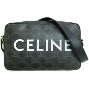 Celine Vintage, Pre-owned, Dames, Groen, ONE Size, Pre-owned Canvas crossbody-bags