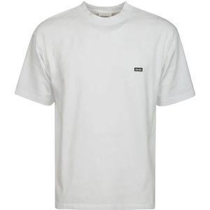 Drole de Monsieur, Tops, Heren, Wit, XS, Katoen, Grappig Wit Katoenen T-Shirt met Geborduurd Logo