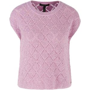 Marc Cain, Roze Geruit Glitter Lurex Spencer Roze, Dames, Maat:L