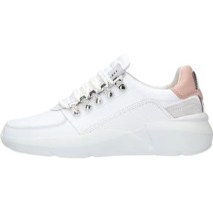 Nubikk, Schoenen, Dames, Wit, 38 EU, Leer, Witte lage sneakers met chunky zool