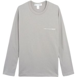 Comme des Garçons, Sweatshirts & Hoodies, Heren, Grijs, S, Katoen, Logo Heren Longsleeve T-Shirt