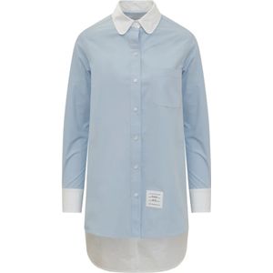 Thom Browne, Blouses & Shirts, Dames, Blauw, S, Twisted Shirt - Stijlvol en Trendy