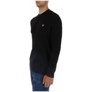 Lyle & Scott, Truien, Heren, Zwart, M, Gebreide Trui met Lange Mouwen - Zwart