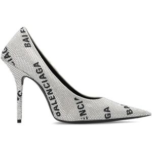 Balenciaga, Schoenen, Dames, Grijs, 36 EU, Leer, ‘Square Knife’ pompen