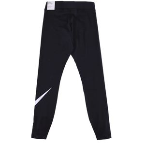 Nike, Broeken, Dames, Zwart, 2Xs, Katoen, Essentiële Legging met Swoosh Logo Print