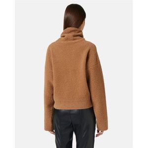 Iceberg, Truien, Dames, Beige, S, Wol, Bouclé Wol Turtleneck Sweater