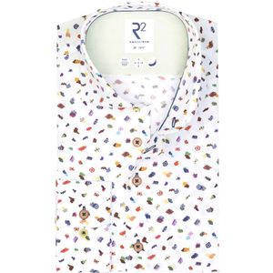 R2 Amsterdam, Overhemden, Heren, Veelkleurig, XL, Katoen, Modern Fit Zakelijk Overhemd Wit