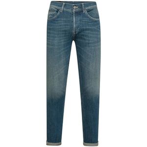 Dondup, Blauwe Denim Jeans Blauw, Heren, Maat:W38