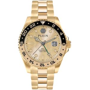 Philipp Plein, Gmt-I Challenger Gouden Horloge Geel, Heren, Maat:ONE Size