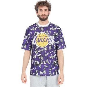 New Era, Tops, Heren, Veelkleurig, M, Polyester, LA Lakers NBA Team Mesh T-shirt