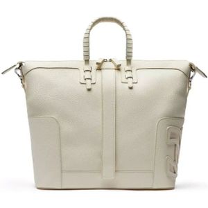 Casadei, Tassen, Dames, Beige, ONE Size, Witte Leren Tas