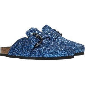 Philosophy di Lorenzo Serafini, Schoenen, Dames, Blauw, 38 EU, Blauwe Glitter Slipper Mules