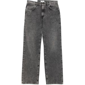 Amish, Rinse-Wash Denim Straight Fit Jeans Grijs, Heren, Maat:W32