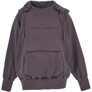 Maison Margiela, Katoenen Logo Hoodie Paars, Dames, Maat:S