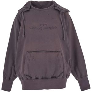 Maison Margiela, Sweatshirts & Hoodies, Dames, Paars, S, Katoen, Katoenen Logo Hoodie