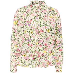 Part Two, Blouses & Shirts, Dames, Veelkleurig, 2Xl, Linnen, Blouse met Multi Flower Print