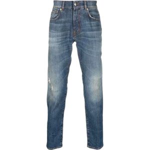 John Richmond, Jeans, Heren, Blauw, W38, Katoen, Slimme Gescheurde Jeans
