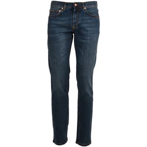 Harmont & Blaine, Blauwe Denim Slim Jeans voor Heren Blauw, Heren, Maat:W38