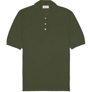 Altea, Tops, Heren, Groen, S, Katoen, Linnen Katoen Groene Polo Shirt
