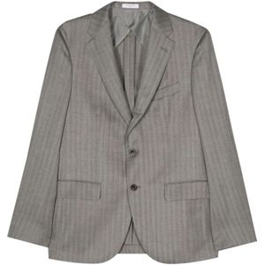 Boglioli, Grijze Pinstripe Blazer Jas Grijs, Heren, Maat:XL