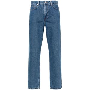 A.p.c., Indigo Blauwe Straight Leg Denim Jeans Blauw, Heren, Maat:W33