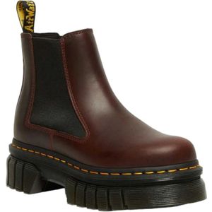 Dr. Martens, Bordeauxrode Leren Chelsea Laarzen Bruin, Dames, Maat:37 EU