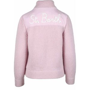 MC2 Saint Barth, Truien, Dames, Roze, L, Wol, Stijlvolle wollen blend jas