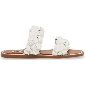 Steve Madden, Schoenen, Dames, Wit, 36 EU, Zomerse Slippers: Stijlvolle en Comfortabele Platte Schoenen