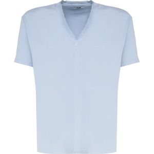 Mauro Grifoni, T-Shirts Blauw, Heren, Maat:XL