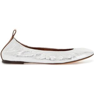 Lanvin, Schoenen, Dames, Grijs, 37 EU, Leer, Gelamineerde Leren Ballerina Flats