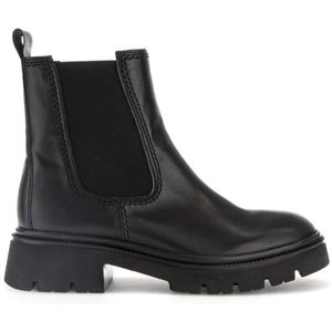 Gabor, Schoenen, Dames, Zwart, 37 1/2 EU, Leer, Zwarte Leren Chelsea Boots