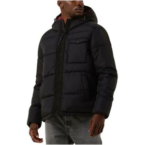 Scotch & Soda, Jassen, Heren, Zwart, S, Hooded Puffer Jacket Zwart