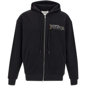 Iceberg, Zwarte Katoenen Hoodie Zwart, Heren, Maat:L