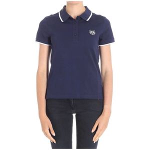Kenzo, Tops, Dames, Blauw, L, Katoen, Blauwe Tiger Polo Shirt