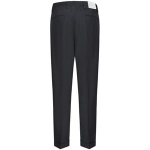 Michael Coal, Broeken, Heren, Grijs, W32, Wol, Grijze Slim-Fit Wollen Broek